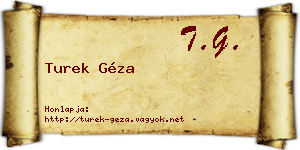 Turek Géza névjegykártya