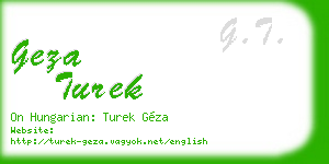 geza turek business card